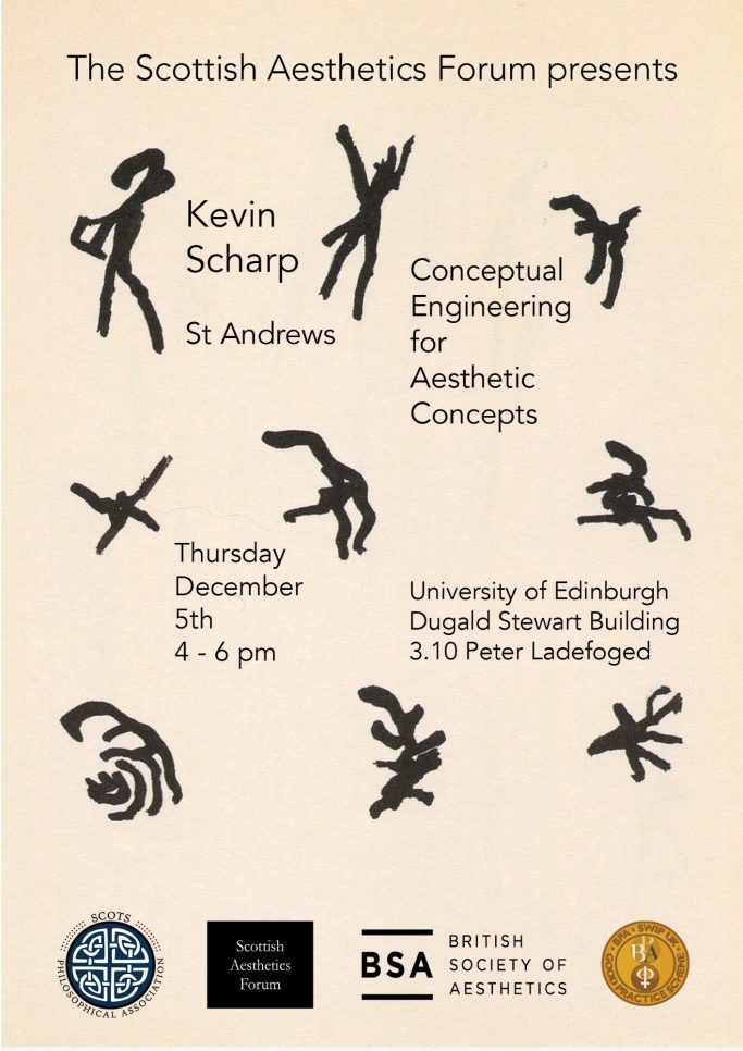 Event poster for a lecture on aesthetic concepts at the University of Edinburgh.