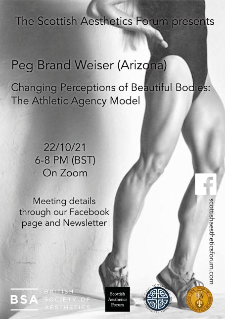 Event poster for Peg Brand Weiser discussing beauty norms in body image on Zoom.
