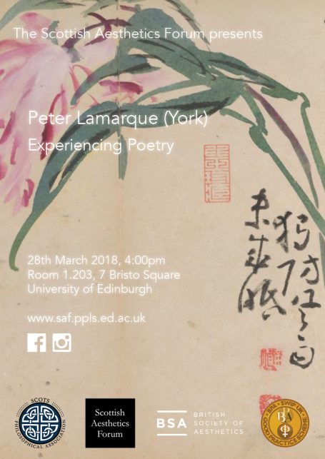 Poster for a poetry event featuring floral artwork and event details.