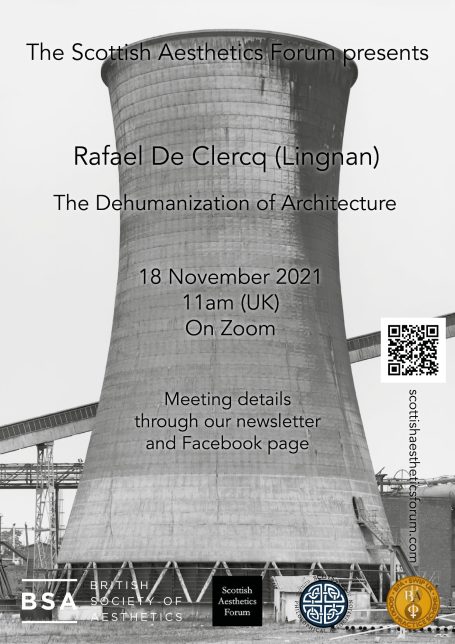 Poster for a virtual event featuring Rafael De Clercq on architectural documentation, 18 Nov 2021.